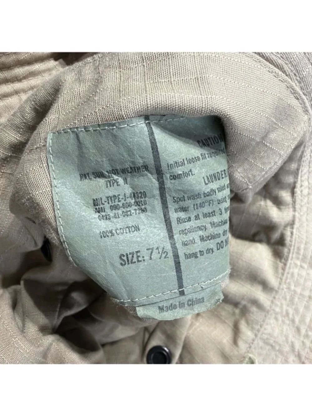 Tru Spec Boonie Hat Sun Hot Weather Type II Fishing Hat Khaki Rip Stop Sz 7 1/2